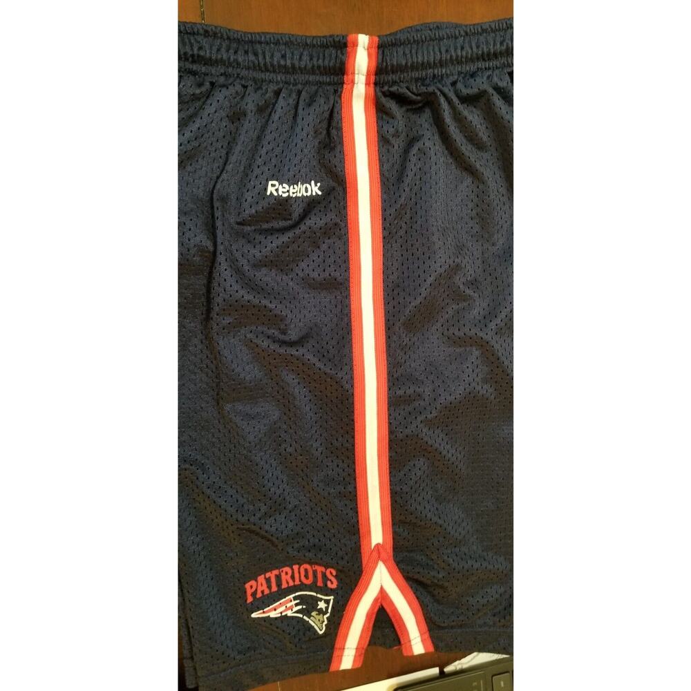 New England Patriots Shorts Reebok On Field Blue Authentic Sideline Men's Medium